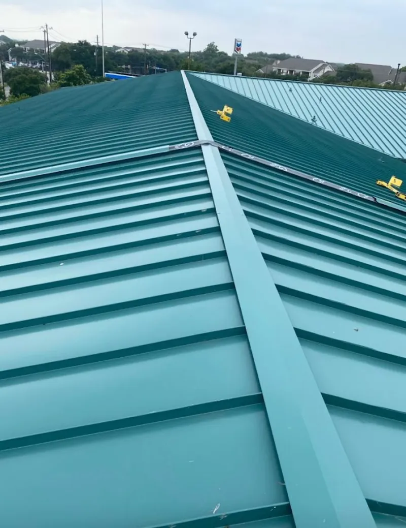 Green commercial metal roof ridge and valley for Metal Roof Repair in Lititz